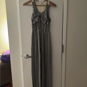 Striped Black and White Maxi Dress